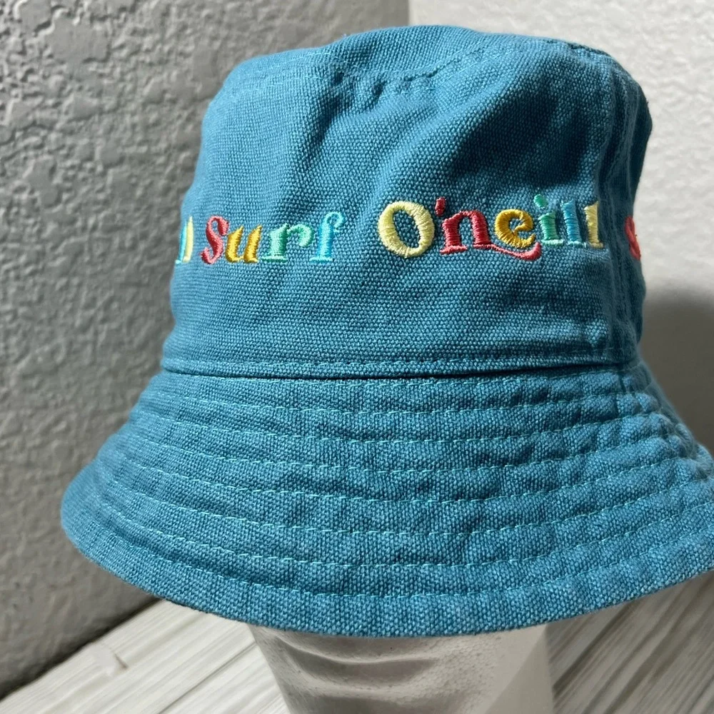 O'Neill surf women’s Bucket Hat‎ Multicolor Embroidery teal blue one size
